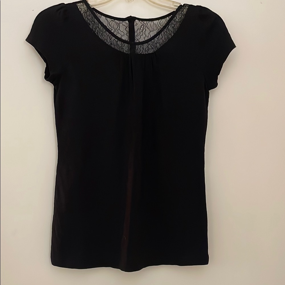 3 for $25!‎ Loft Elegant Black Lace Trim Top, small petite